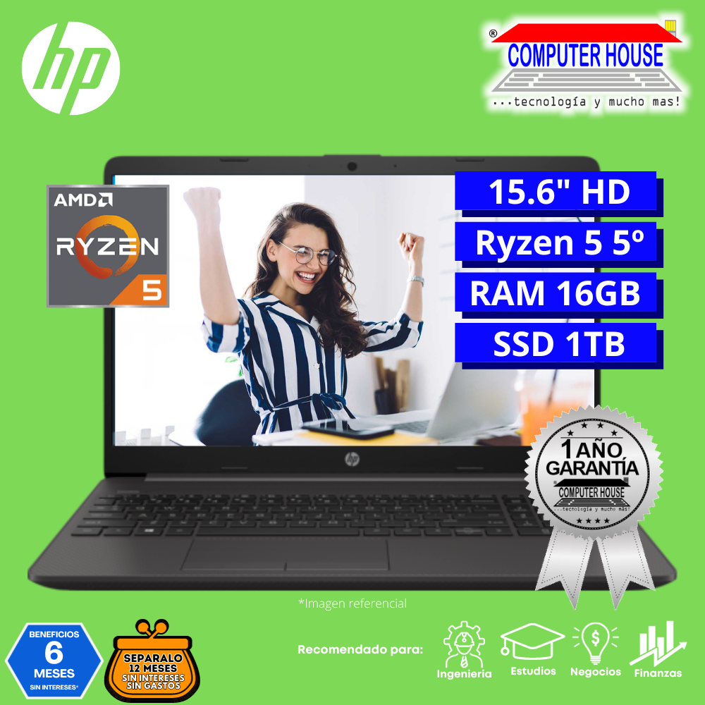 Laptop HP 250 G9, Ryzen 5-5625U, RAM 16GB, SSD 1TB, 15.6″ HD, FreeDos.