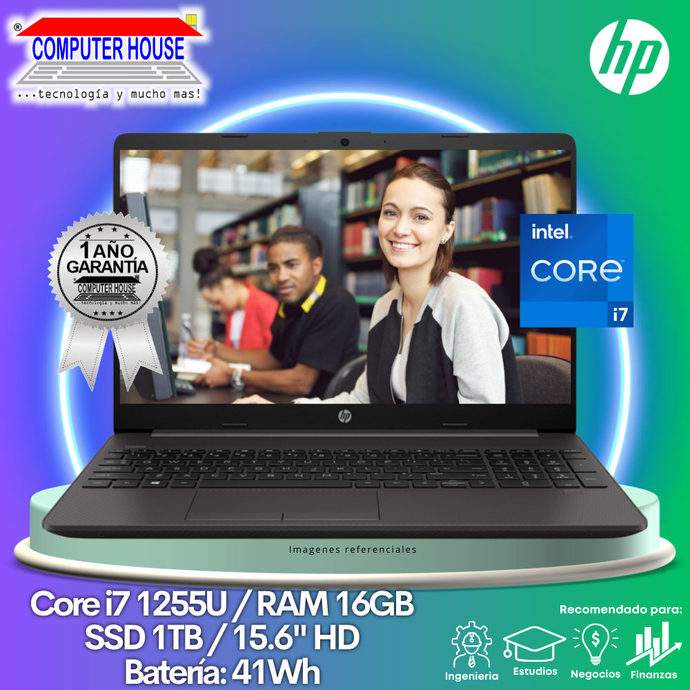 Laptop HP 250 G9, Core i7-1255U, RAM 16GB, SSD 1TB, 15.6″ HD, FreeDos.