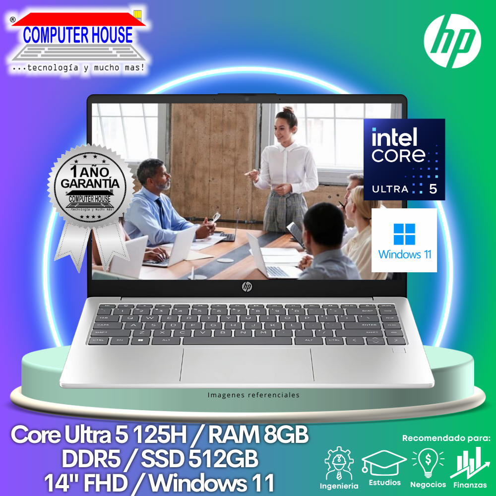 Laptop HP 14-ep1001la, Core Ultra 5 125H, RAM 8GB DDR5, SSD 512GB, 14