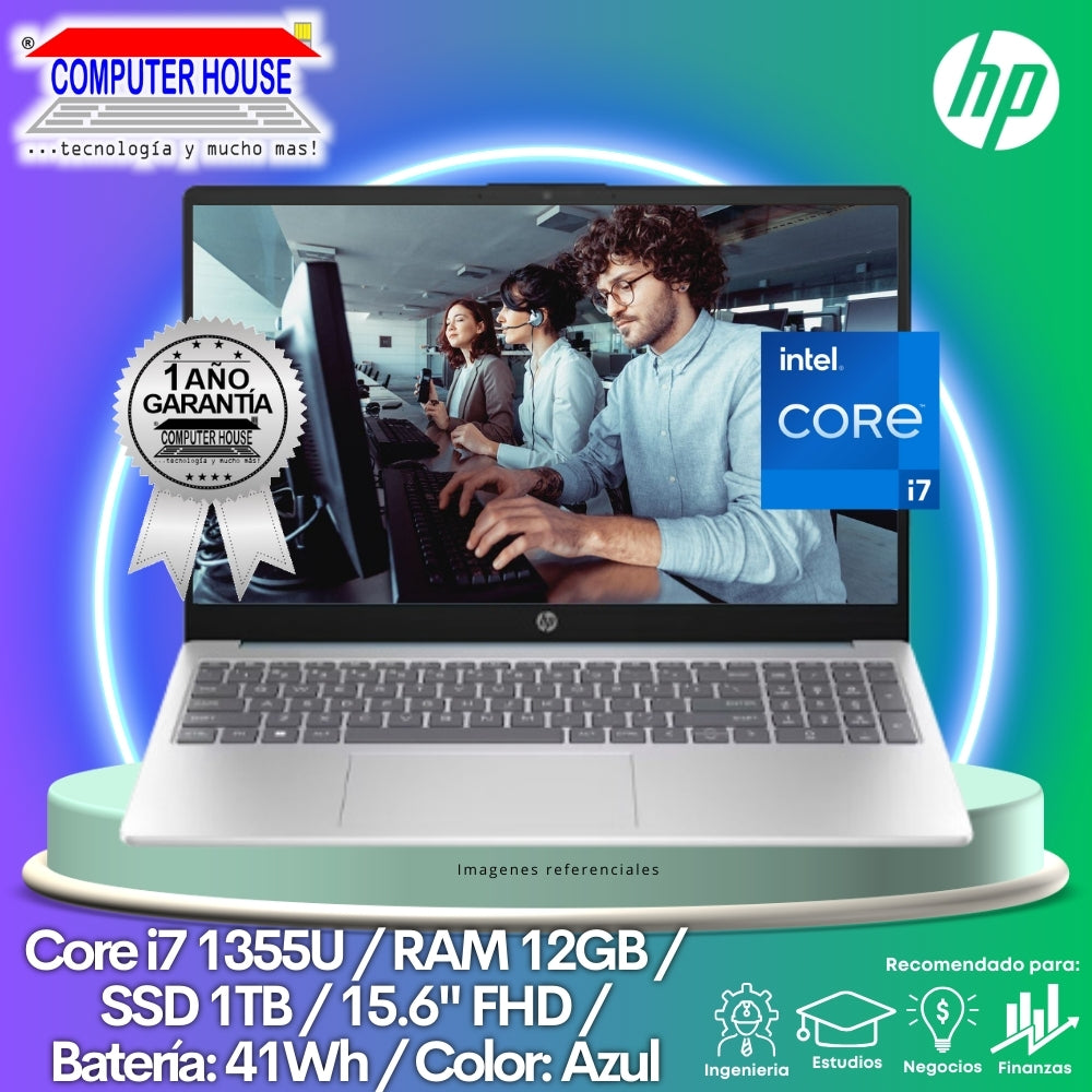Laptop HP 15-fd0006la, Core i7-1355U, RAM 12GB, SSD 1TB, 15.6