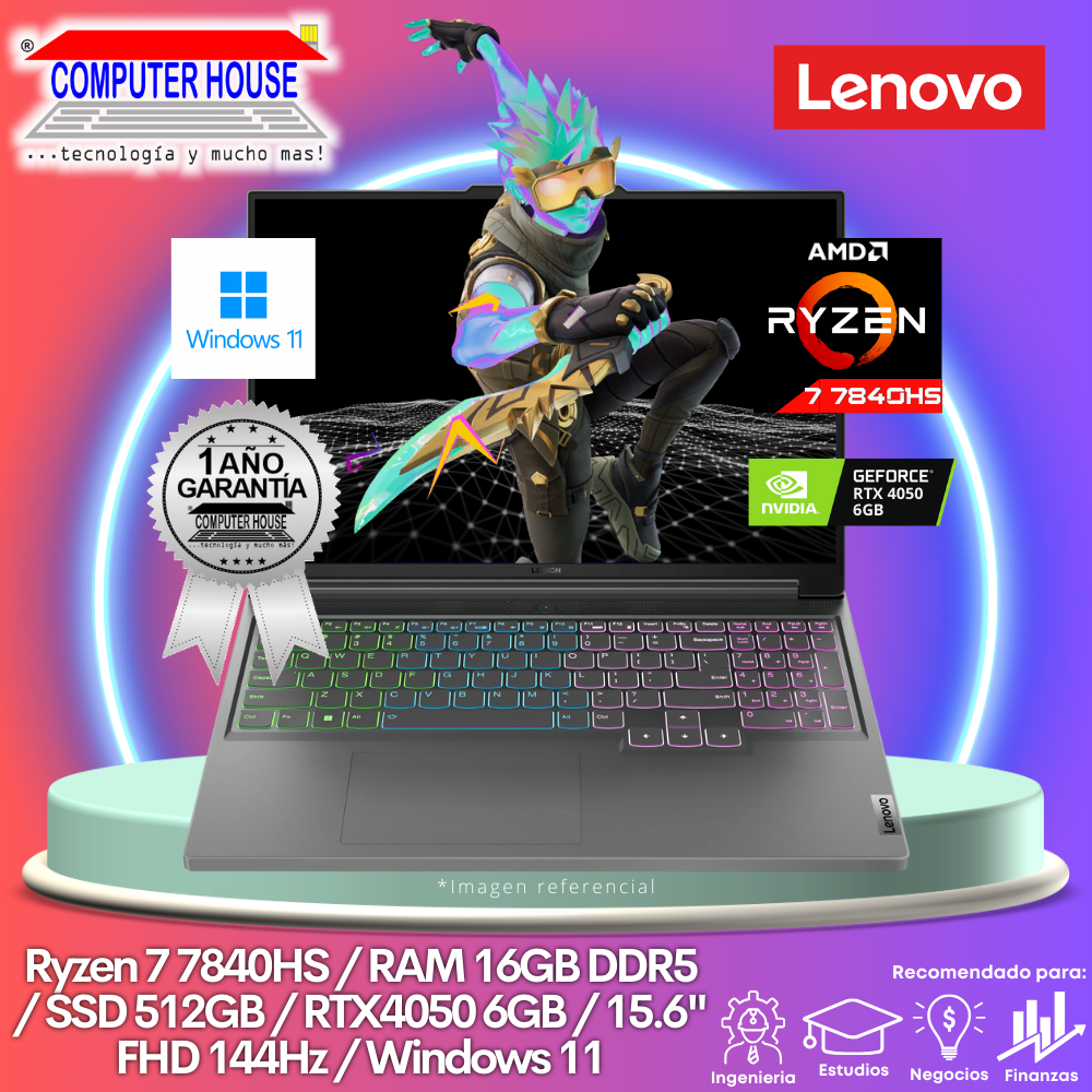 Laptop LENOVO LOQ 15APH8, Ryzen 7-7840HS, RAM 16GB DDR5, SSD 512GB, 15.6