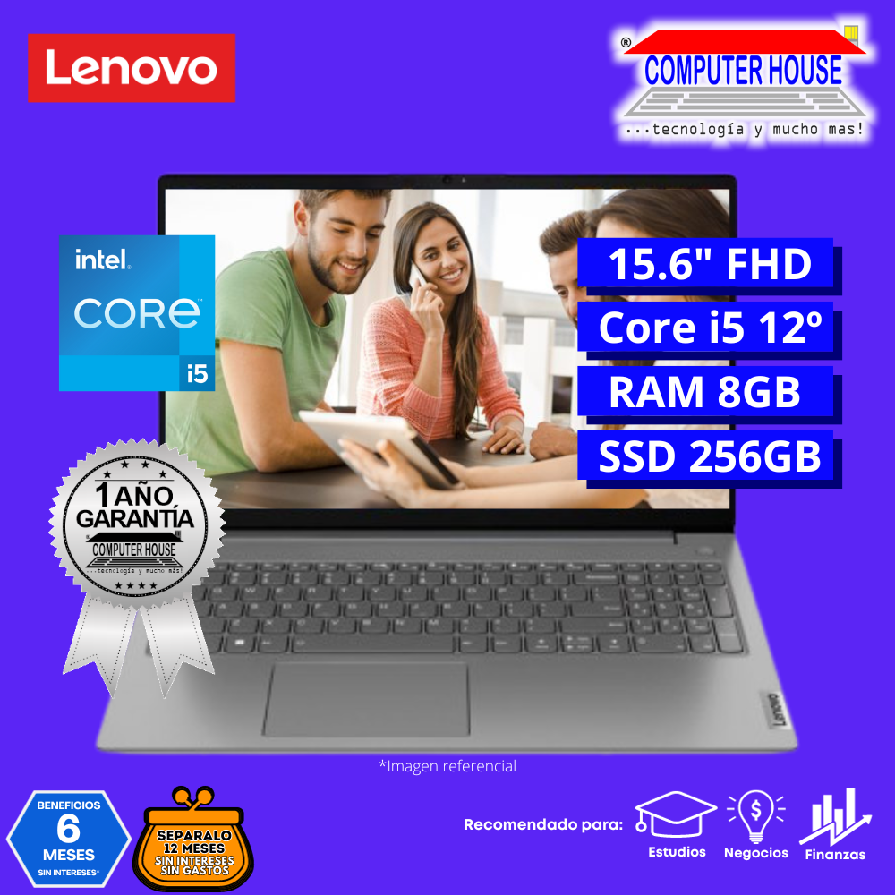 Laptop Lenovo V15, Core i5-1235U, RAM 8GB, SSD 256GB, 15.6″ FHD, FreeDos.