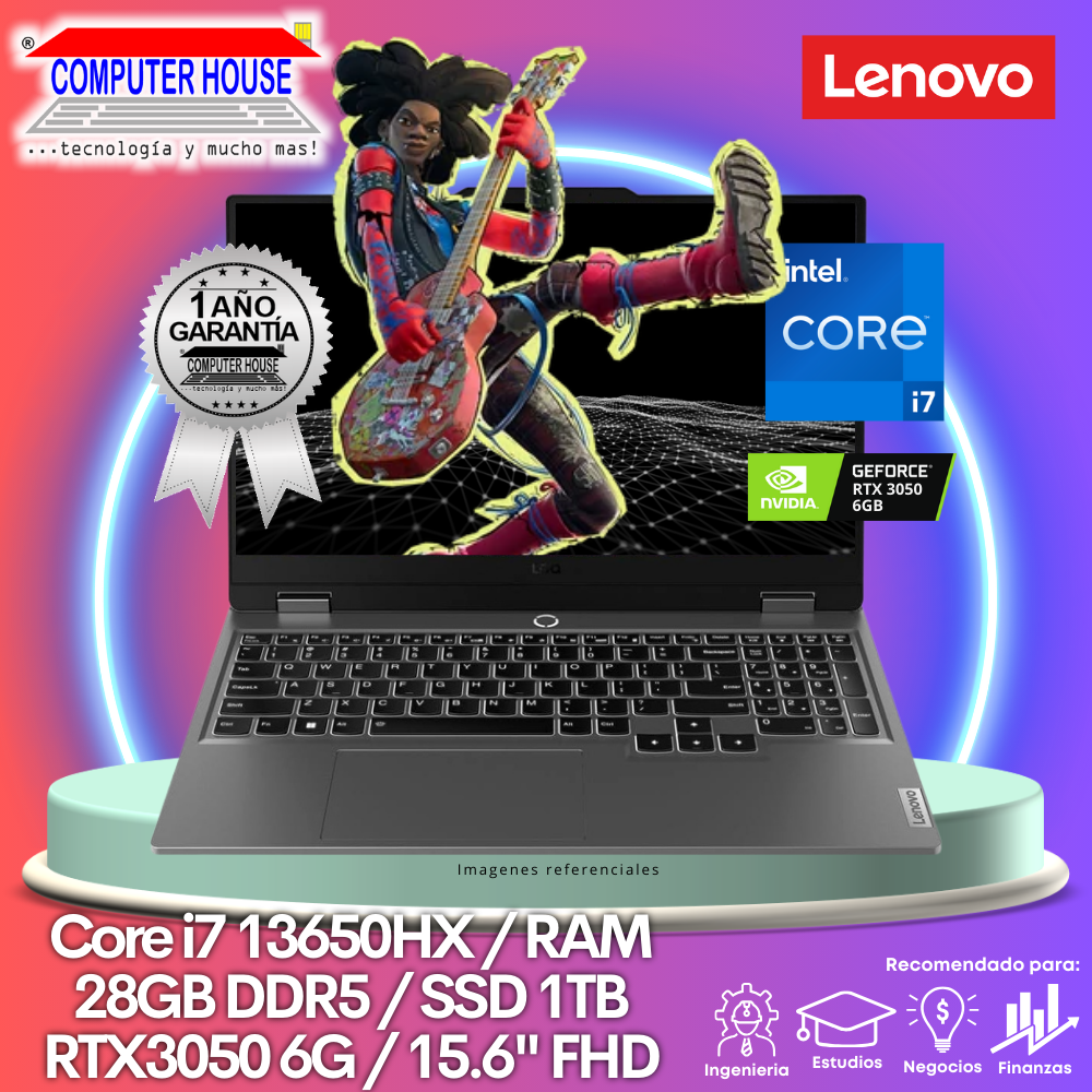 Laptop LENOVO LOQ 15IRX9, Core i7-13650HX, RAM 28GB DDR5, SSD 1TB, Video RTX3050 6GB, 15.6