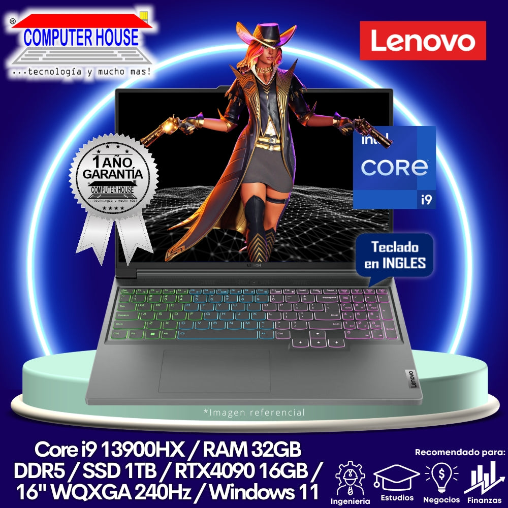 Laptop LENOVO Legion PRO, Core i9-13900HX, RAM 32GB DDR5, SSD 1TB, Video RTX4090 16GB, 16