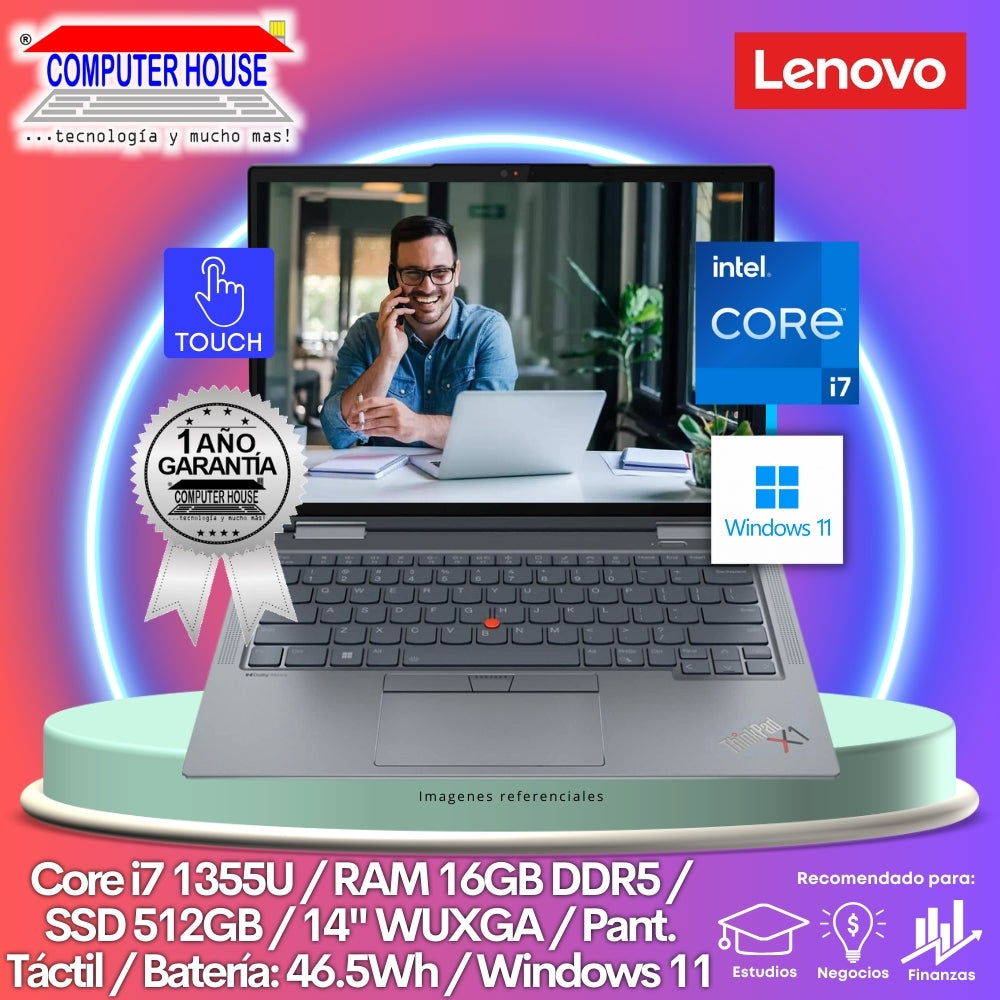 Laptop LENOVO ThinkPad X1 Yoga, Core i7-1355U, RAM 16GB DDR5, SSD 512GB, 14