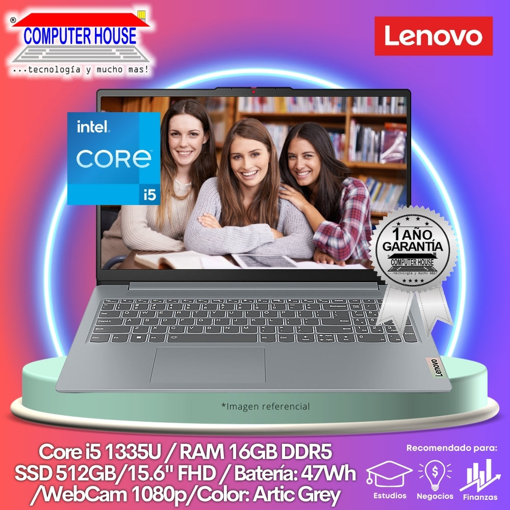 Laptop LENOVO IdeaPad Slim 3, Core i5-1335U, RAM 16GB DDR5, SSD 512GB, 15.6