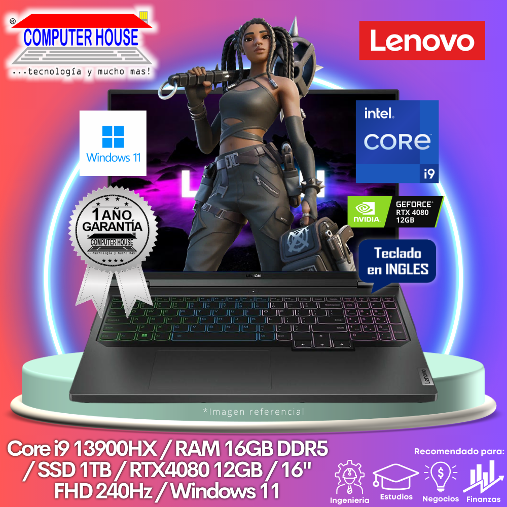 Laptop LENOVO Legion PRO, Core i9-13900HX, RAM 16GB DDR5, SSD 1TB, Video RTX4080 12GB, 16