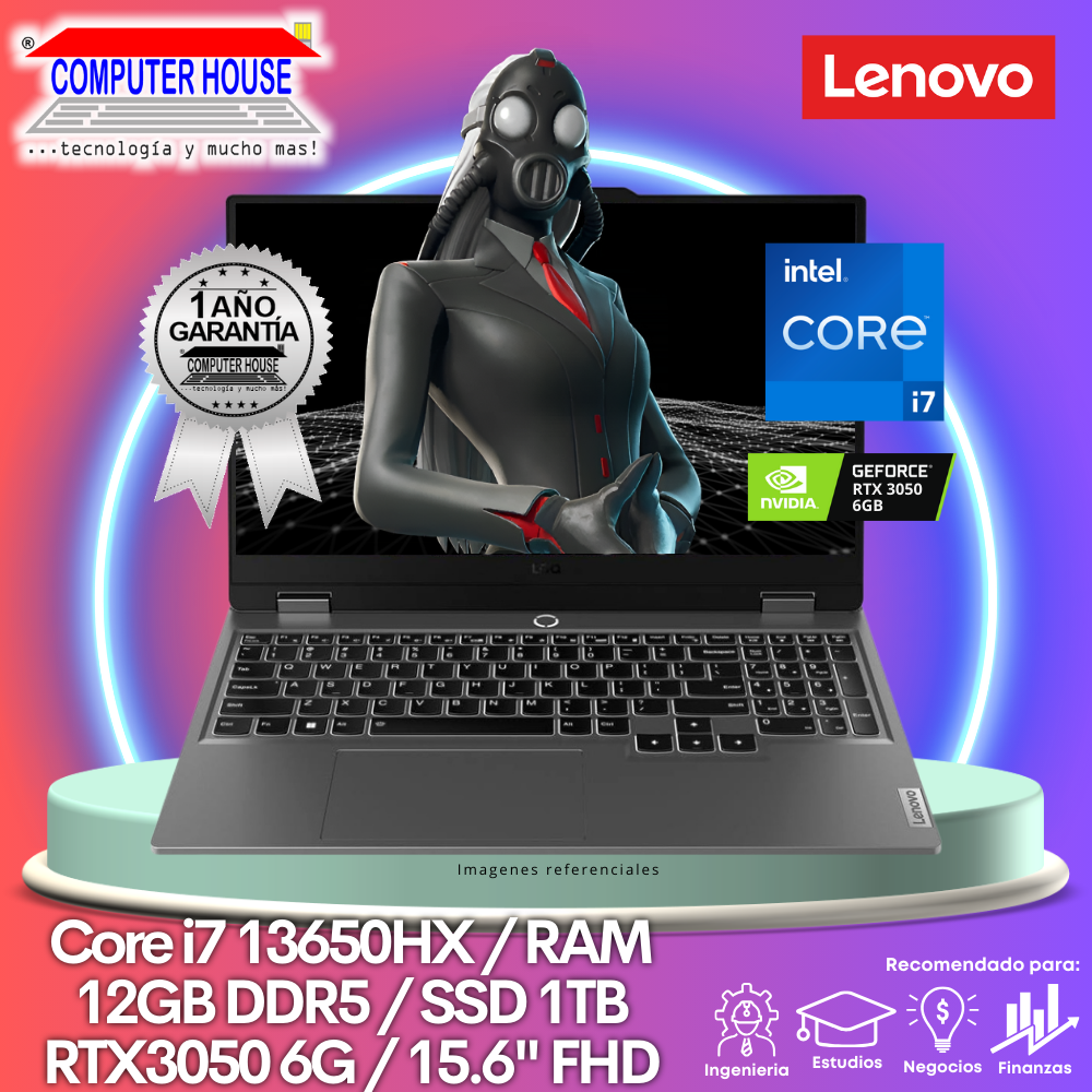 Laptop LENOVO LOQ 15IRX9, Core i7-13650HX, RAM 12GB DDR5, SSD 1TB, Video RTX3050 6GB, 15.6