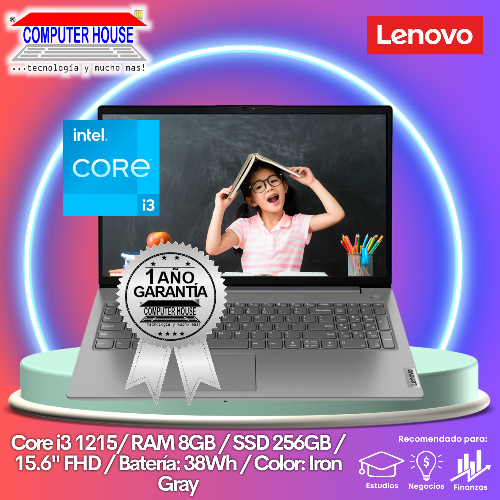 Laptop LENOVO V15 G3 IAP, Core i3-1215U, RAM 8GB, SSD 256GB, 15.6