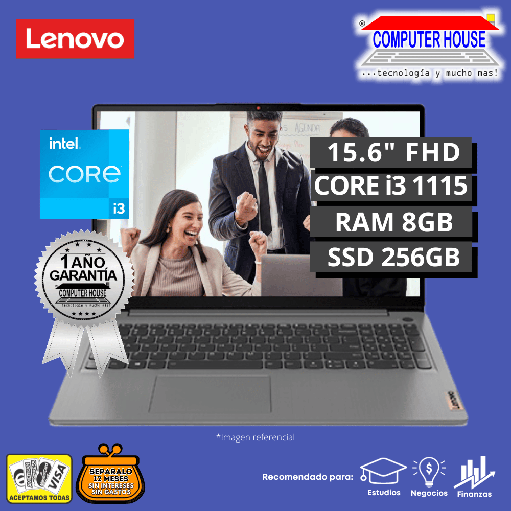 Laptop LENOVO IdeaPad 3 15ITL6, Core i3-1115G4, RAM 8GB, SSD 256GB, 15.6
