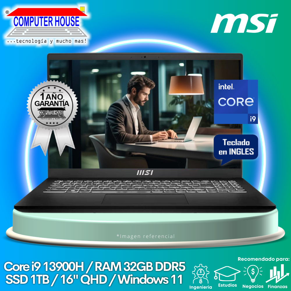 Laptop MSI Modern, Core i9-13900H, RAM 32GB DDR5, SSD 1TB, 16