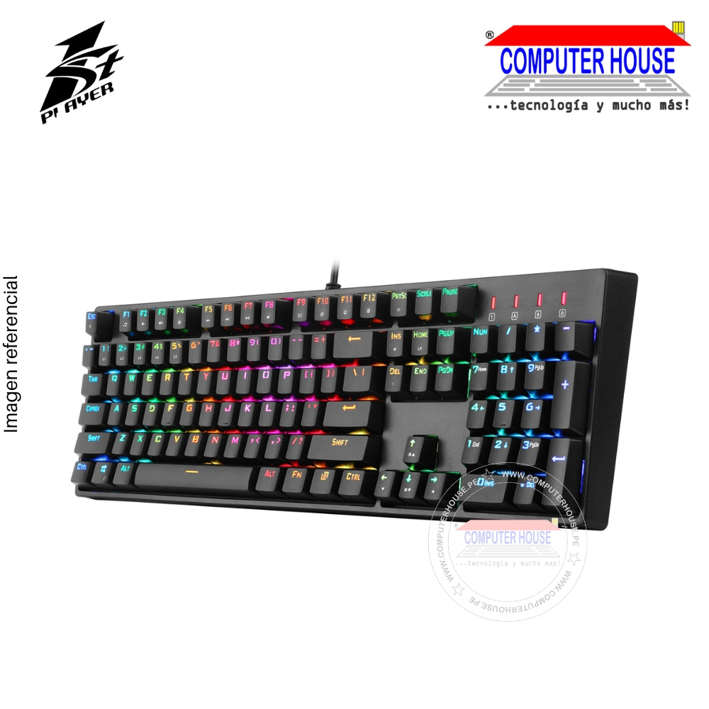 1ST PLAYER DK5.0 Mechanical Keyboard, Blue Switch, 100%, RGB Lighting, USB Wired. 