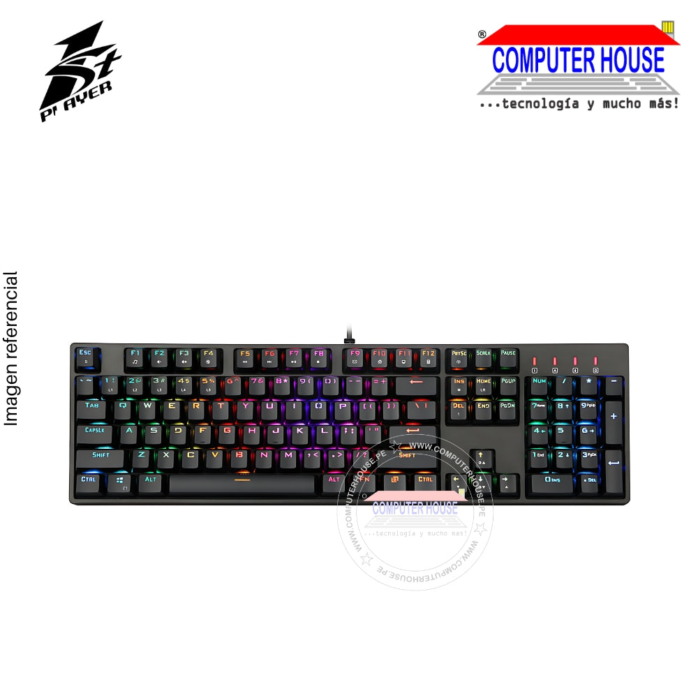 1ST PLAYER DK5.0 Mechanical Keyboard, Blue Switch, 100%, RGB Lighting, USB Wired. 