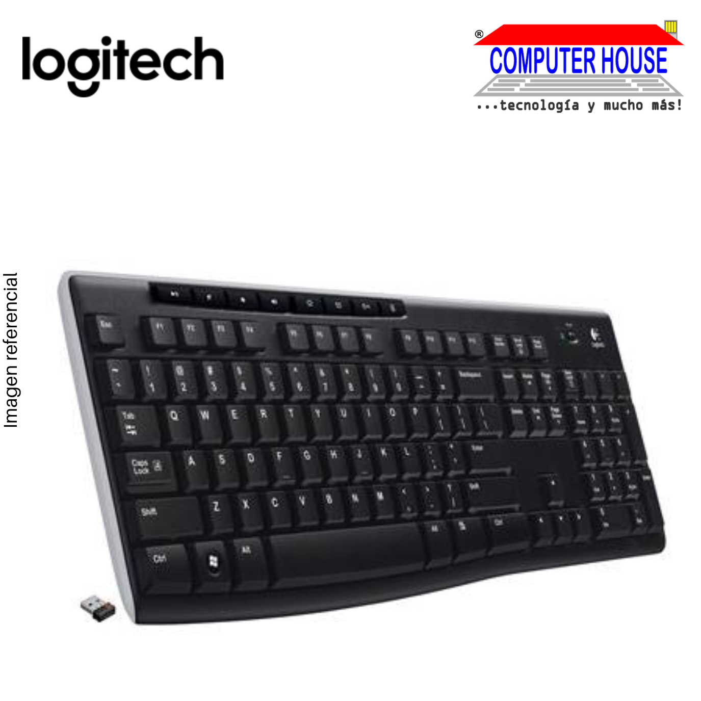 Teclado Inalámbrico LOGITECH K270, unifying USB, SP BLACK (920-004426)