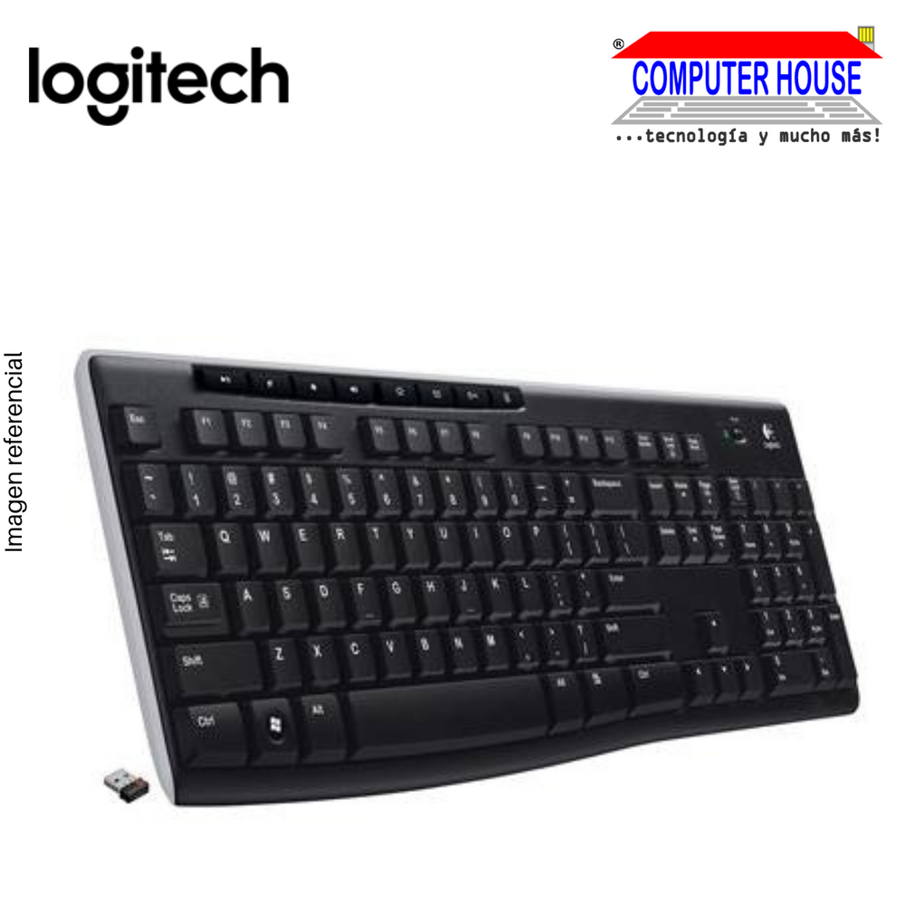 Teclado Inalámbrico LOGITECH K270, unifying USB, SP BLACK (920-004426)