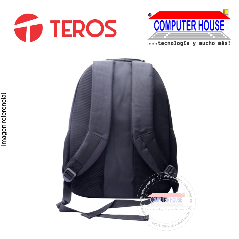 TEROS TE-IDS18570 Backpack, Polyester, Up to 15.6", Black.