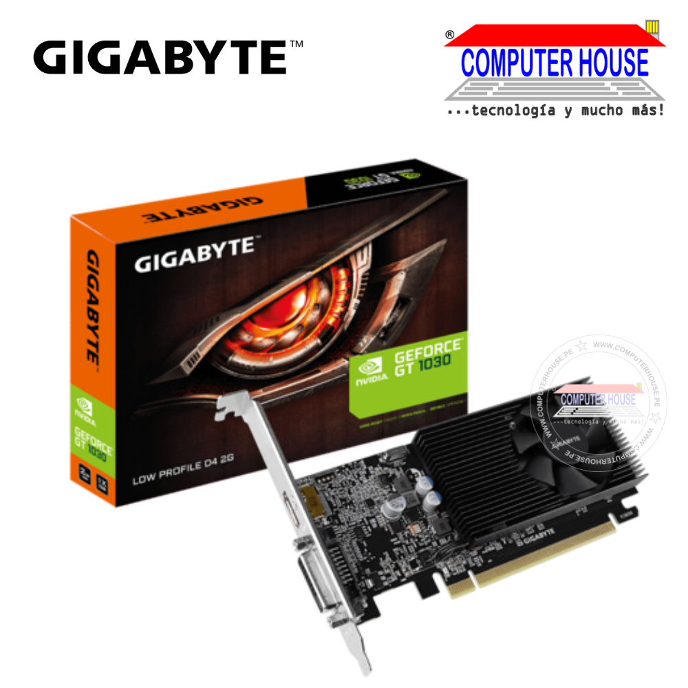 Tarjeta de video Gigabyte GT 1030 2GB, DDR4 64-bit, Low ProFile,  Nvidia GeForce .
