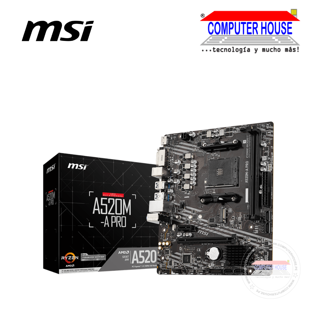 MotherBoard MSI A520M-A PRO, SOCKET AM4, DDR4. 