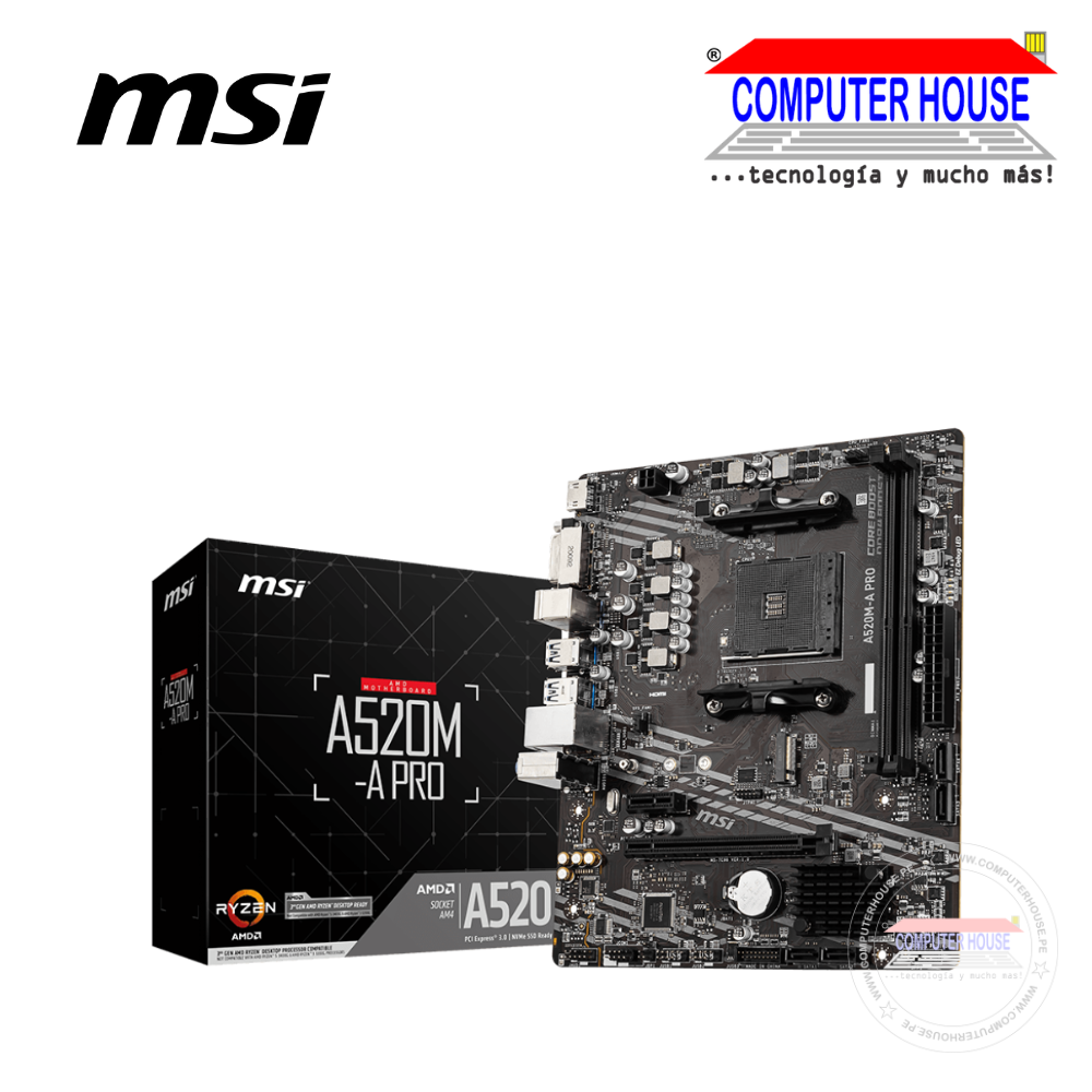MotherBoard MSI A520M-A PRO SOCKET AM4, DDR4.
