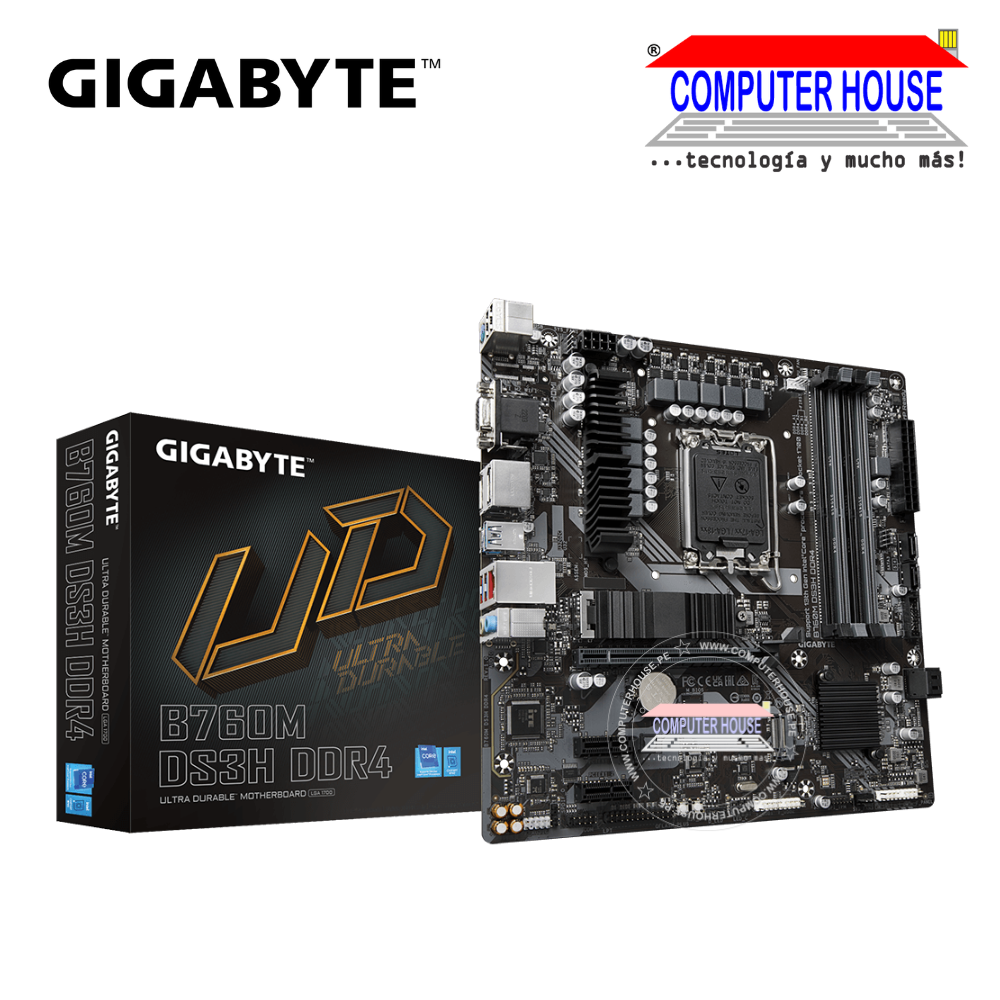 Motherboard Gigabyte B760M DS3H DDR4 (rev. 1.0), Chipset Intel B760, LGA1700.