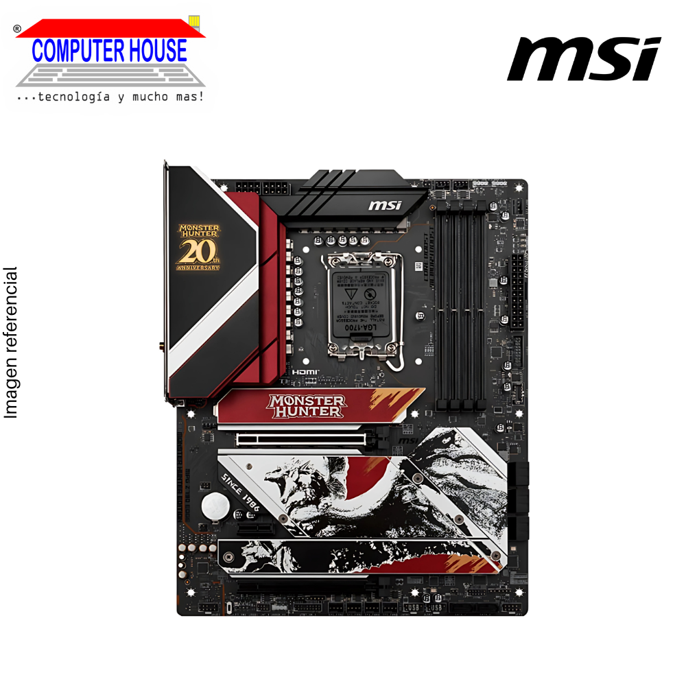 MotherBoard MSI MPG Z790 EDGE Monster Hunter Edition, DDR5, ATX, Socket LGA1700, Soporta Procesadores de 14va, 13va y 12va Generación Intel.