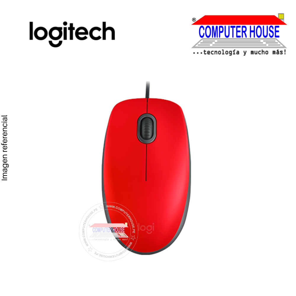 LOGITECH MOUSE M110 SILENT OPTICO USB RED (910-006755)