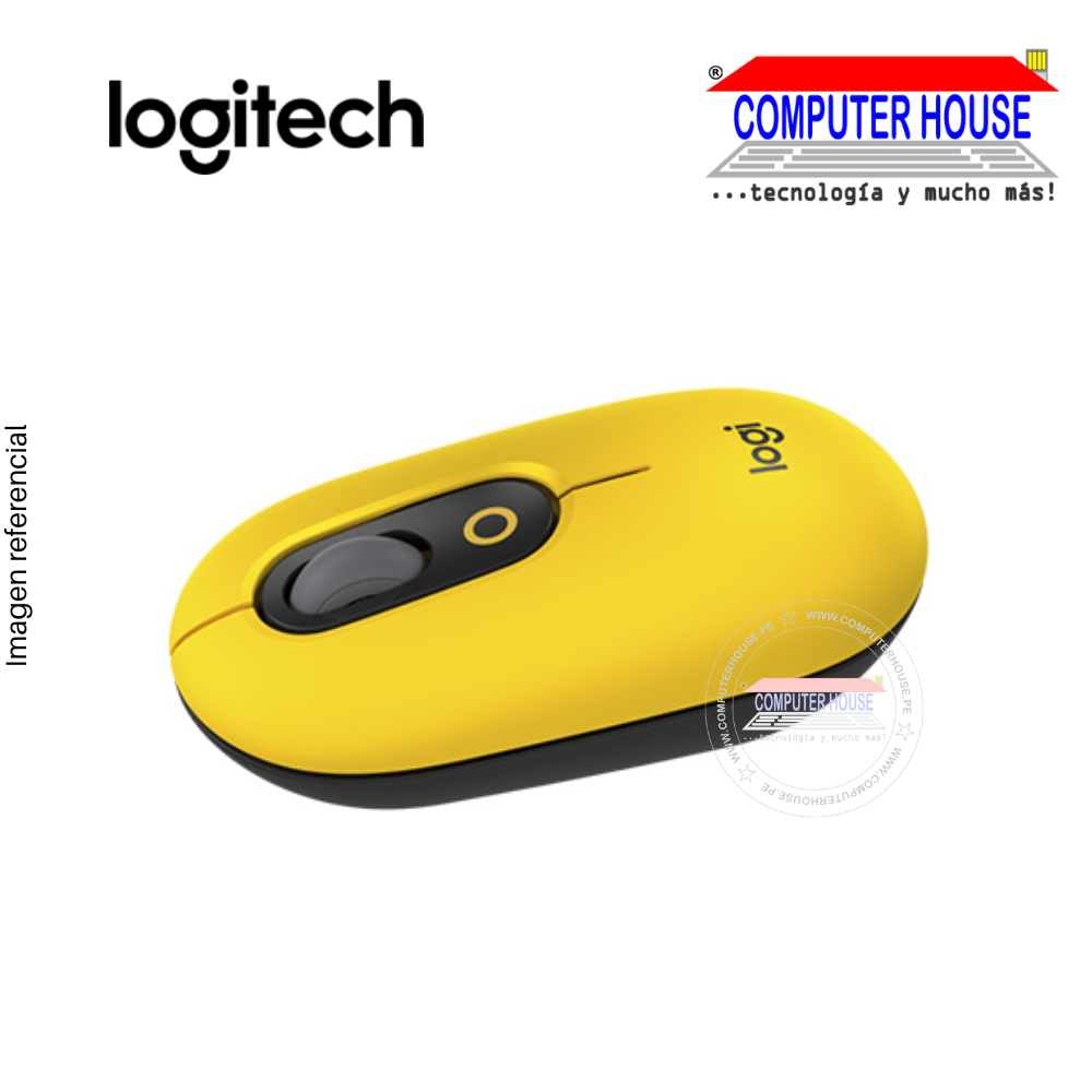 Mouse inalámbrico/bluetooth LOGITECH PoP, Yellow/black (910-006543)