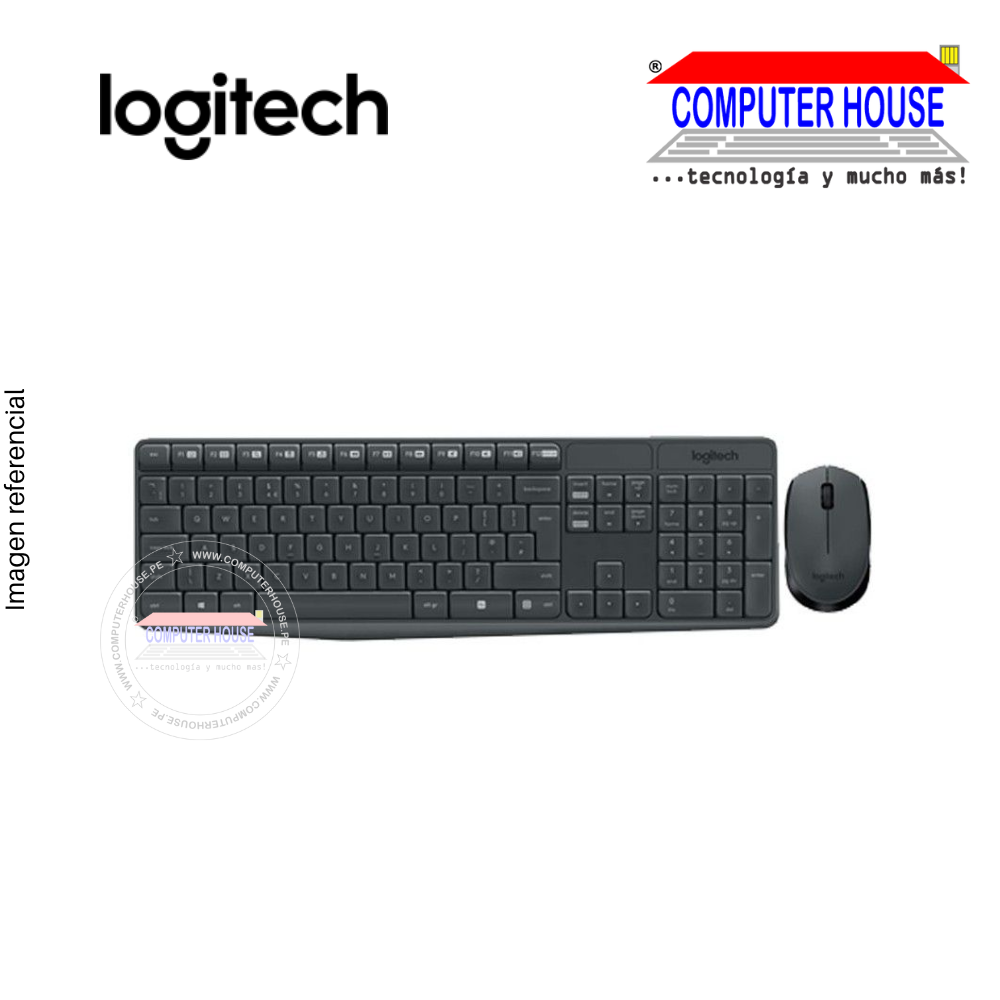 LOGITECH TECLADO + MOUSE MK235 WIRELESS USB SP BLACK (PN 920-007901)