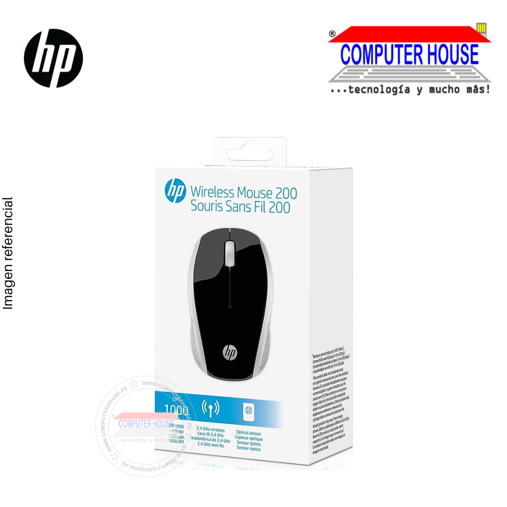 HP 200 Souris Sans Fil Wireless Mouse, 3 Buttons, 1000DPI, USB Receiver.