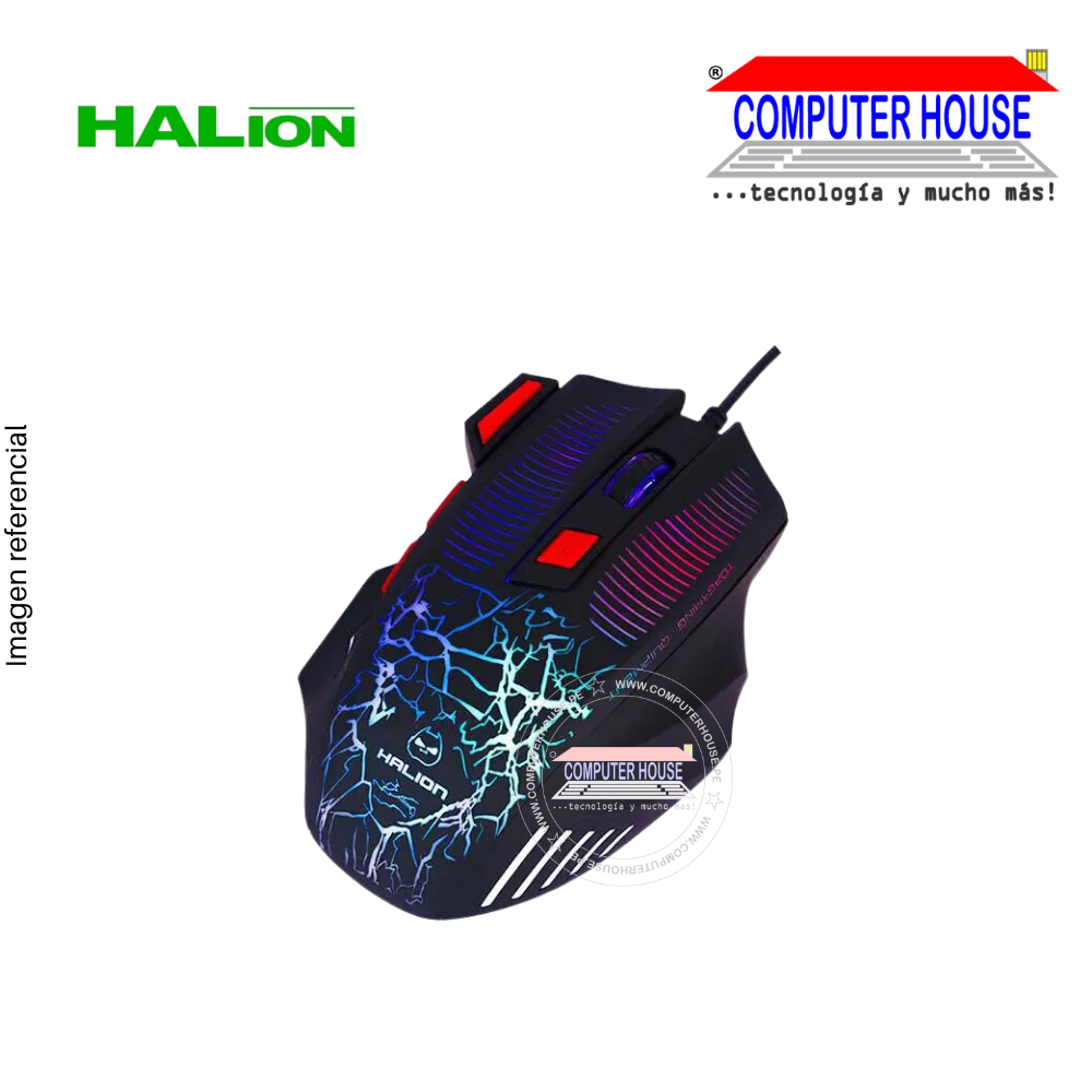 HALION Mouse alámbrico gamer Gallo HA-M329 conexión USB.