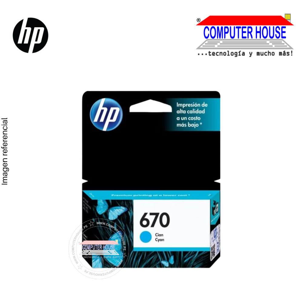 HP 670 Cyan Ink Cartridge. SETTLEMENT