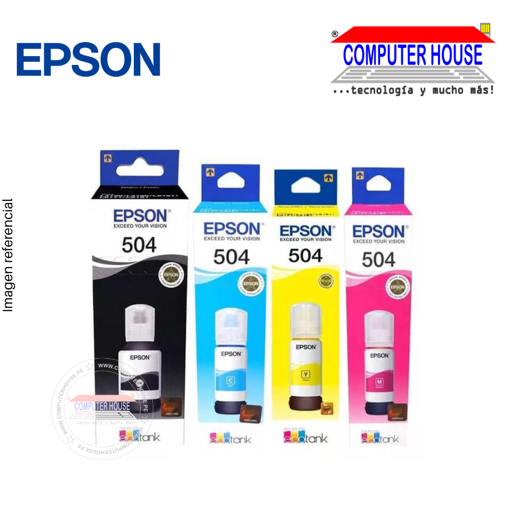 EPSON Ink Pack 504 cyan, magenta, yellow and black.