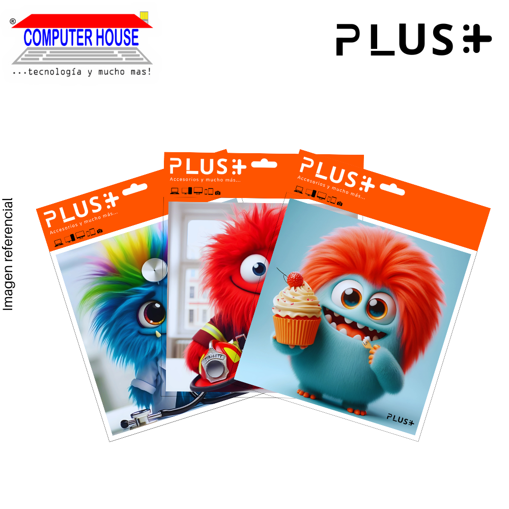 Premium PLUS Mouse Pad, Mostritos collection, non-slip, fabric surface, 20x20x0.5cm, varied design.