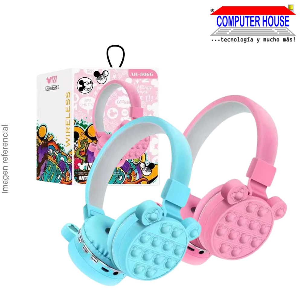 AH-806G Wireless Headphones with Bubble Design, Bluetooth, Microphone - Colors