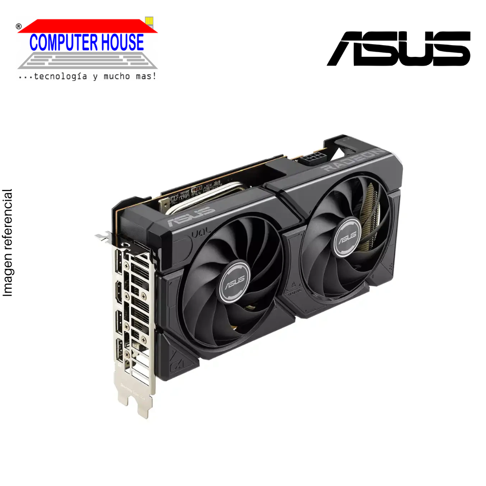 ASUS RX7600 8GB Video Card, GDDR6, DUAL, AMD Radeon, 3xDisplayPort, 1xHDMI, PCI-e 4.0.