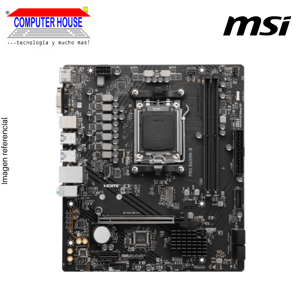 MSI PRO B650M-B Motherboard, AMD B650 Chipset, AMD AM5 Socket, mATX.