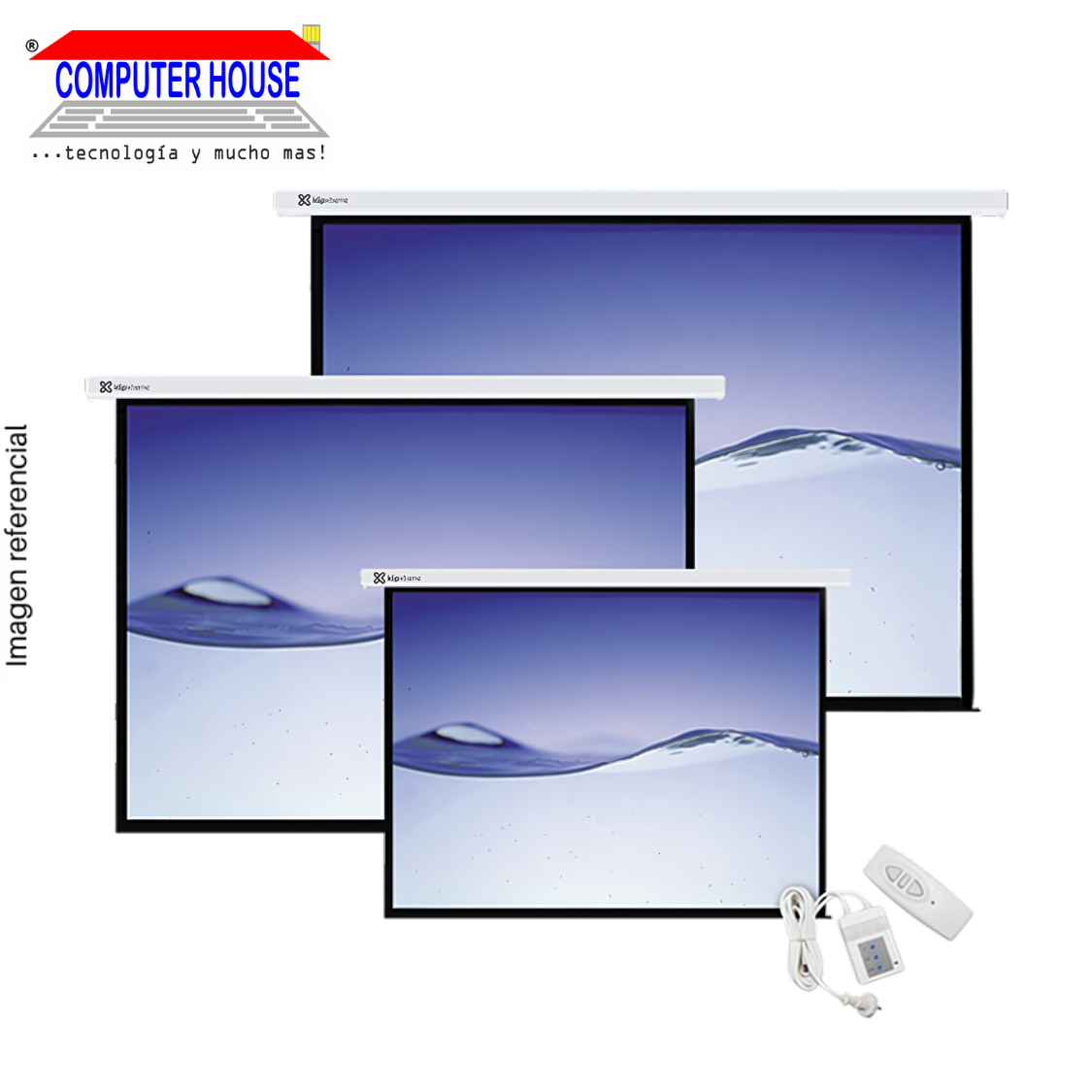 KLIPXTREME KPS-503 Wall Screen, Motorized, diagonal, size 120".
