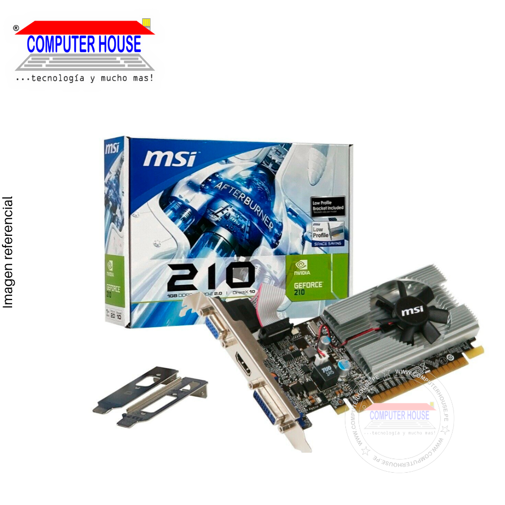 Tarjeta de Video MSI G210 1GB, GDDR3 WINDFORCE OC, NVIDIA GeForce, 64-bit, HDMI/DVI/VGA, PCI-E 2.0 X16.