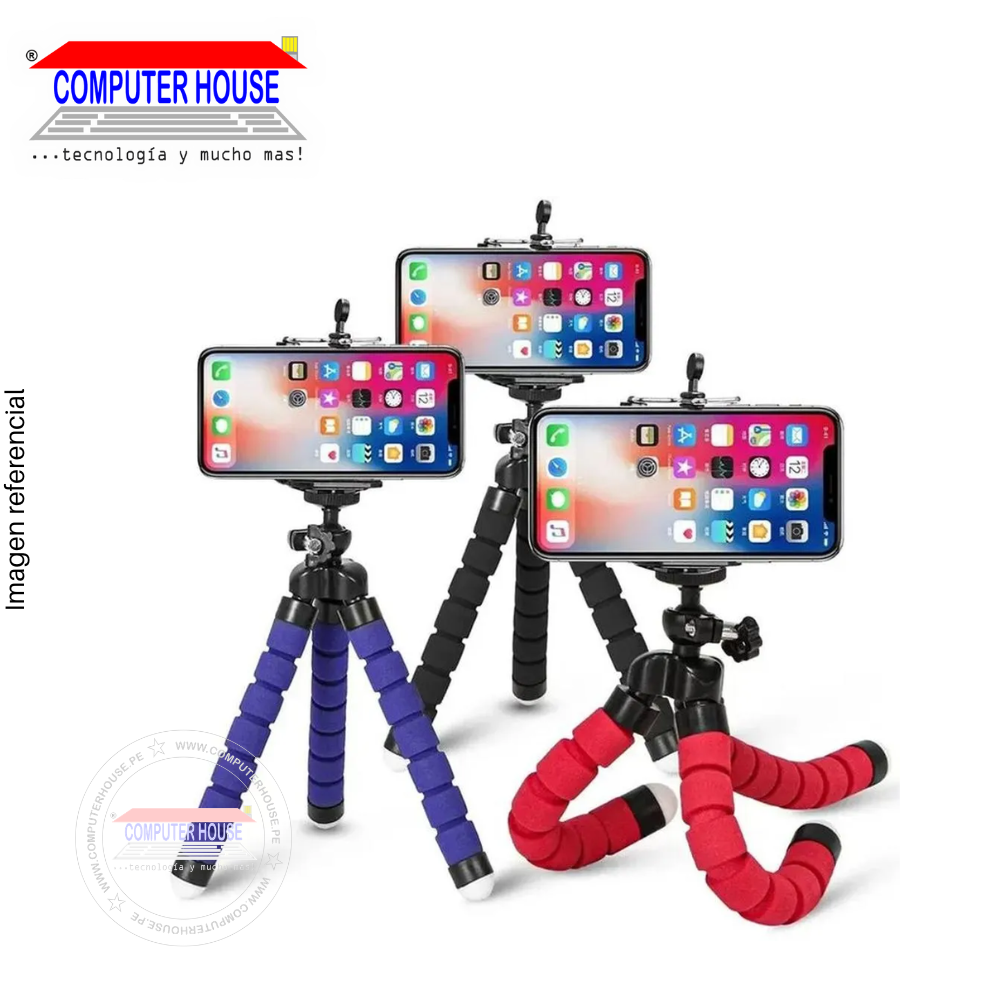 Trípode Flexible 10 cm para Celular, Soporte Ajustable, Patas Flexibles, Colores.