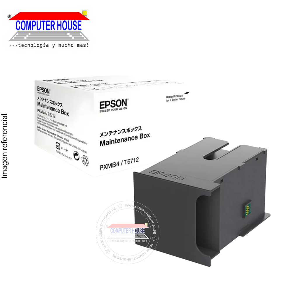 Caja de Mantenimiento EPSON T671200/T6712, para Epson WorkForce Pro: WF-6090/WF-6590/WF-8090/WF-8590/WF-R8590.