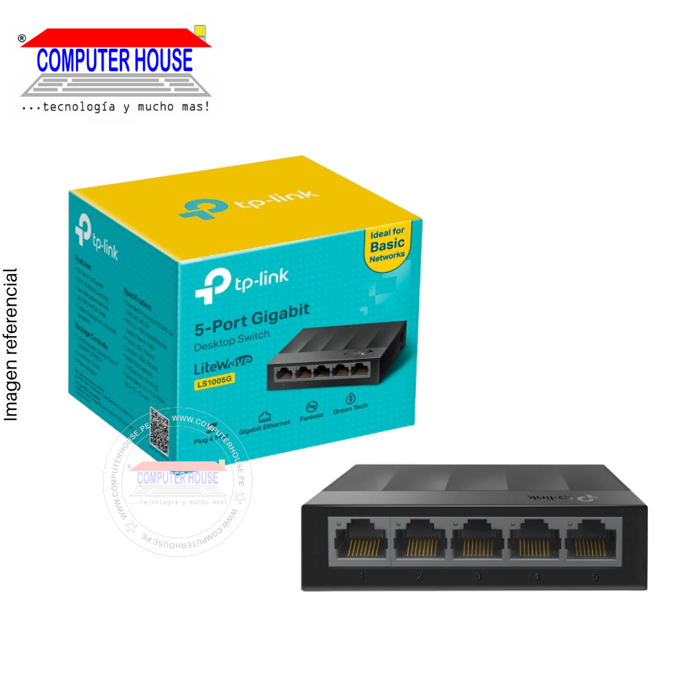 TP-LINK LS1005G Switch, Gigabit 5 ports 10/100/1000 Mbps.