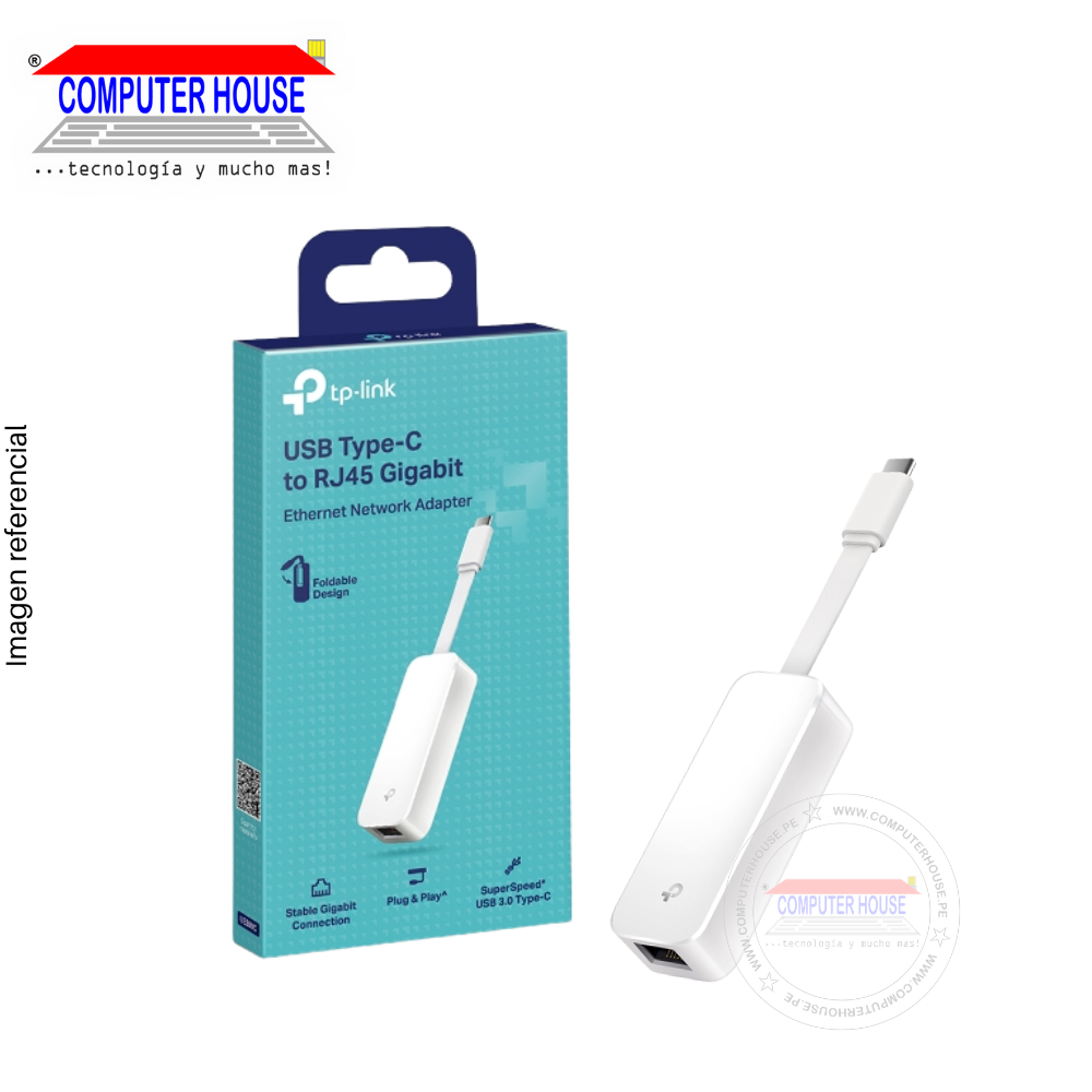 Adaptador de Red Ethernet TP-LINK TL-UE300C, 10/100/1000Mbps Gigabit, USB-C, 3.0.