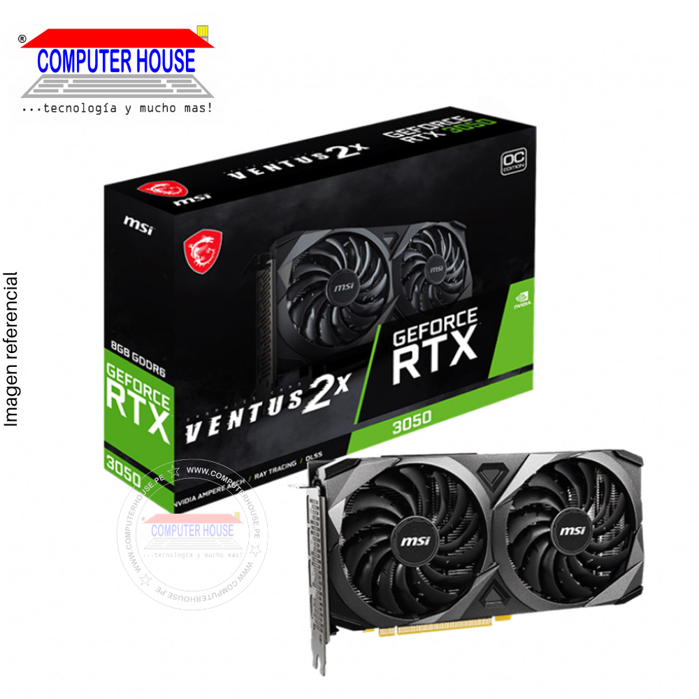 ASUS RTX3050 6GB Video Card, GDDR6, Dual OC, Nvidia GeForce, DisplayPort/HDMI/DVI, 128-Bits