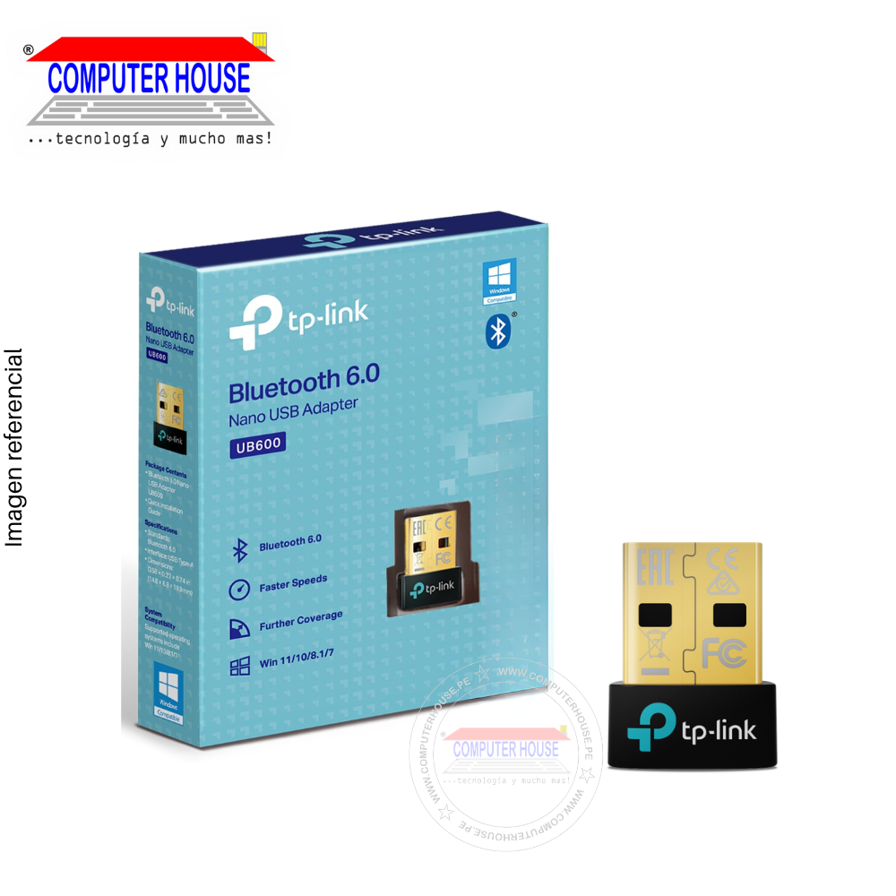 Adaptador Bluetooth TP-LINK UB600, Bluetooth 6.0, USB-A.
