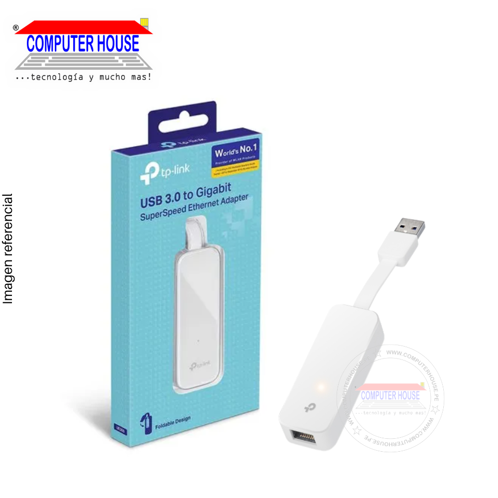Adaptador de Red Ethernet TP-LINK TL-UE300, 10/100/1000Mbps Gigabit, USB-A, 3.0.