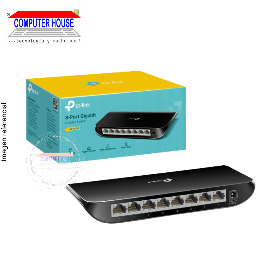 TP-LINK TL-SG1008D Switch, Gigabit 8 Ports 10/100/1000 RJ-45