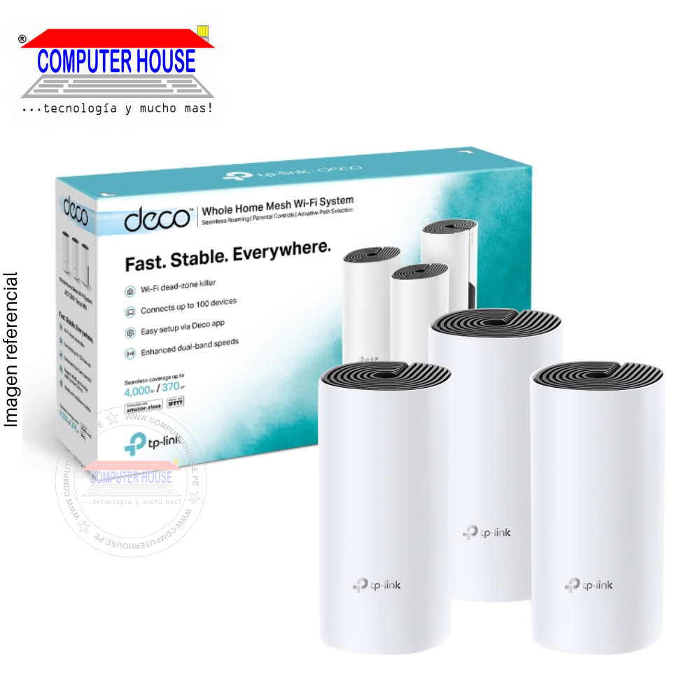 TP-LINK Deco M4 Access Point/Repeaters (3-Pack), AC1200, Dual Band 2.4GHz (up to 300Mbps) and 5GHz (up to 867Mbps), Mesh System.