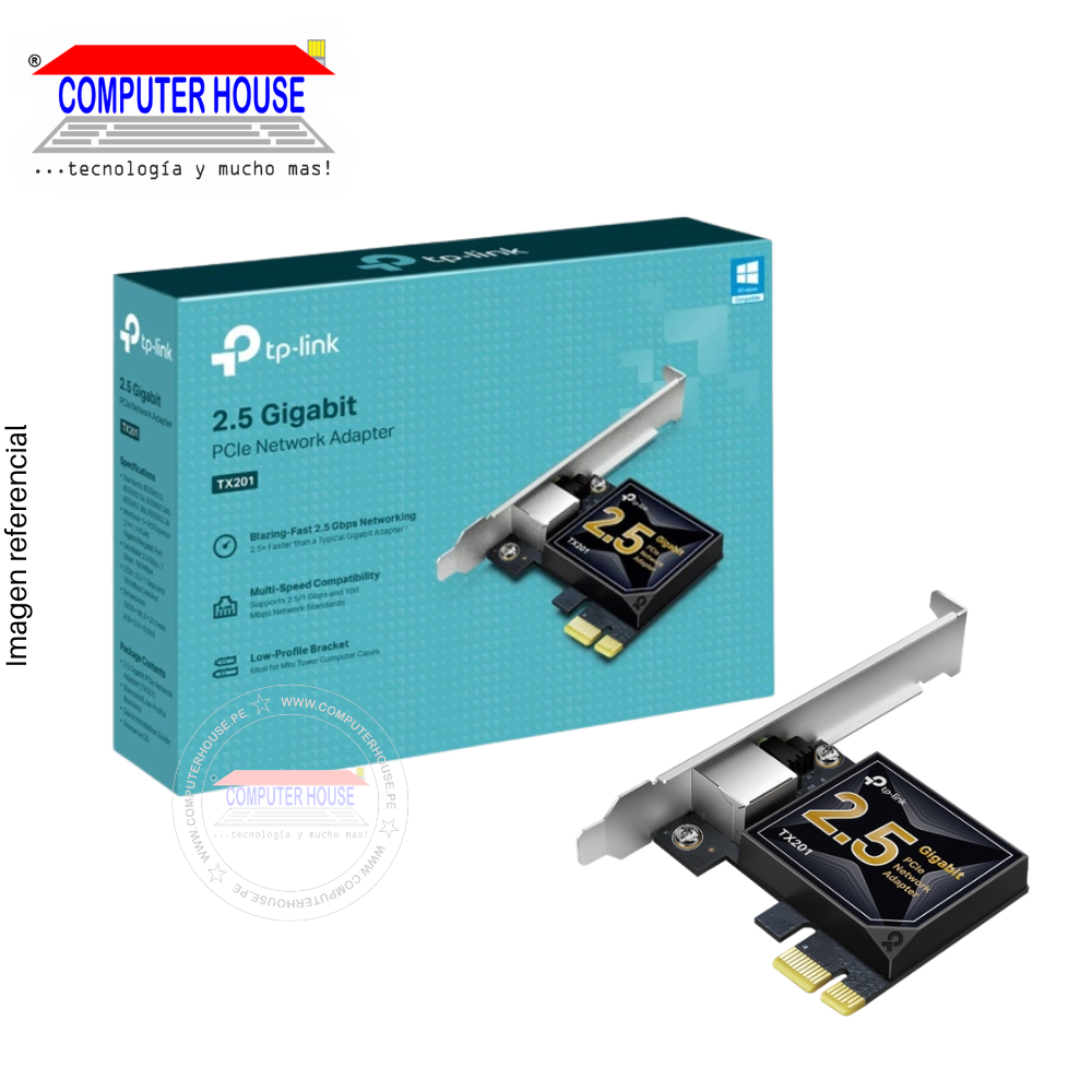 Tarjeta de Red TP-LINK TX201, 10/100/1000 Mbps Gigabit, 2.5Gbps.
