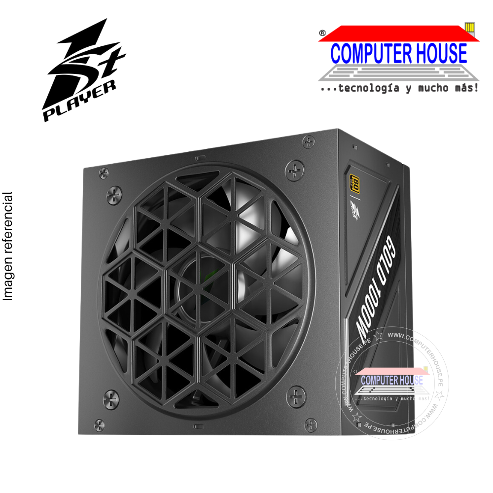 Fuente de Poder Certificada 1St Player 1000W, 80+ Gold, Full Modular, NGDP (HA-1000BA4)