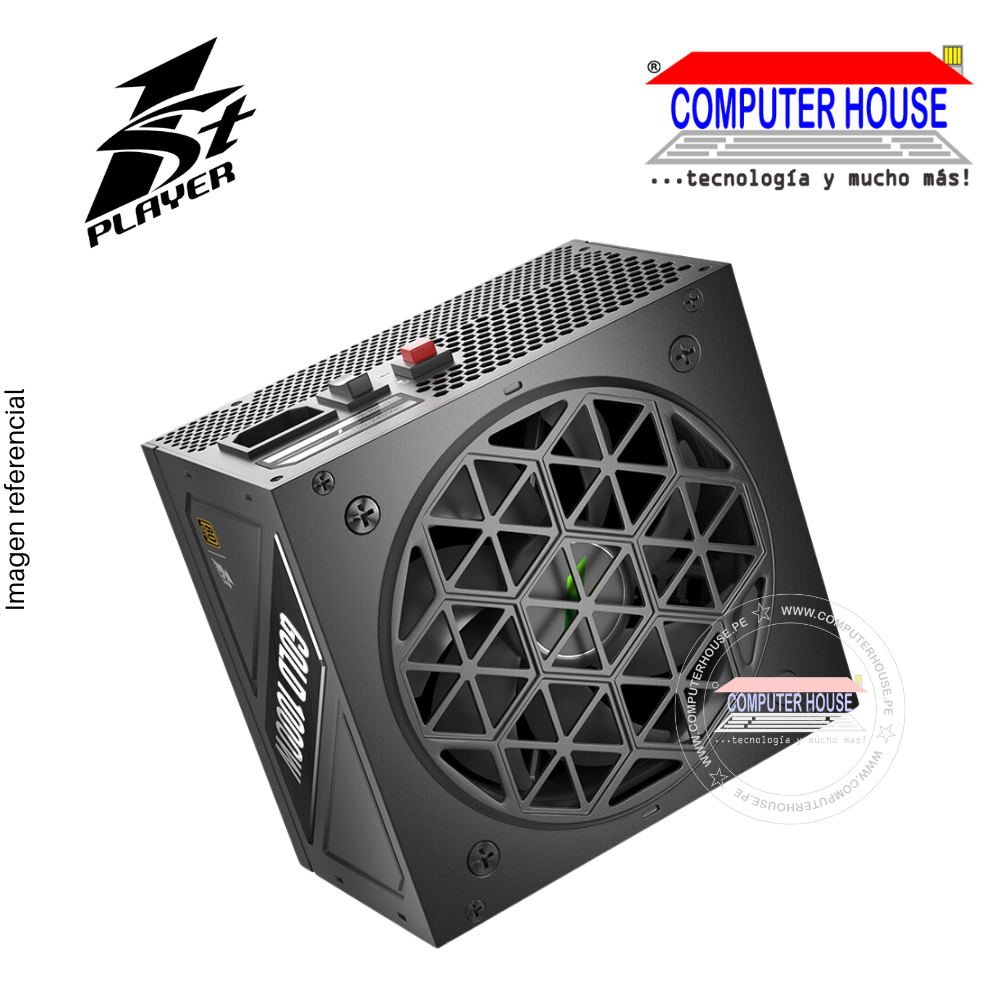 Fuente de Poder Certificada 1St Player 1000W, 80+ Gold, Full Modular, NGDP (HA-1000BA4)